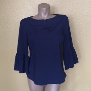 Talbots Blue Bell Sleeve Top 🐦 M